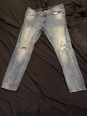 Jordan Craig Light Blue Ripped Skinny Jeans